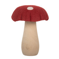 Clayre &amp; Eef | Vilten Paddenstoel Rood Bruin 12x12x15 cm | 66304