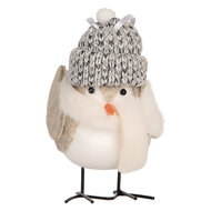 Clayre & Eef | Decoratie beeld Vogel Wit Beige 11x7x12 cm | 66340