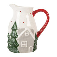 Clayre & Eef | Decoratieve Schenkkan Wit Groen 19x14x20 cm | 6CE2222
