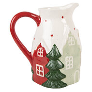 Clayre & Eef | Decoratieve Schenkkan Wit Groen 19x14x20 cm | 6CE2222