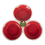 Clayre & Eef | Serveerschaal Rood Wit 26x26x10 cm | 6CE2225