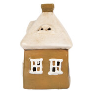 Clayre &amp; Eef | Decoratie Huisje Bruin Beige 12x9x14 cm | 6CE2184