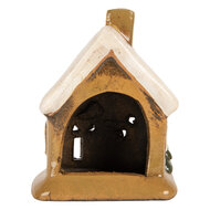 Clayre &amp; Eef | Decoratie Huisje Bruin Beige 9x7x11 cm | 6CE2189