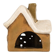 Clayre &amp; Eef | Decoratie Huisje Bruin Beige 13x7x13 cm | 6CE2192