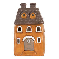 Clayre &amp; Eef | Decoratie Huisje Oranje Grijs 23x17x37 cm | 6MG0126