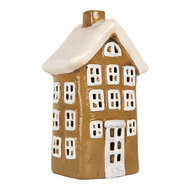 Clayre &amp; Eef | Decoratie Huisje Bruin Beige 12x8x19 cm | 6CE2194