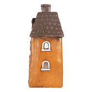 Clayre &amp; Eef | Decoratie Huisje Oranje Grijs 23x17x37 cm | 6MG0126