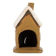 Clayre &amp; Eef | Decoratie Huisje Bruin Beige 10x10x16 cm | 6CE2195