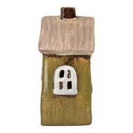 Clayre &amp; Eef | Decoratie Huisje Groen Beige 9x7x15 cm | 6CE2196