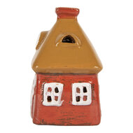 Clayre &amp; Eef | Decoratie Huisje Rood Bruin 9x6x10 cm | 6CE2199