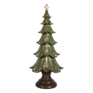 Clayre & Eef | Kerstdecoratie Kerstboom Groen Bruin ø 18x41 cm | 6PR5403