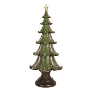Clayre & Eef | Kerstdecoratie Kerstboom Groen Bruin ø 18x41 cm | 6PR5403