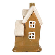 Clayre &amp; Eef | Decoratie Huisje Bruin Beige 15x12x20 cm | 6CE2200