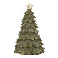 Clayre & Eef | Kerstdecoratie Kerstboom met LED Groen ø 15x24 cm | 6PR5404