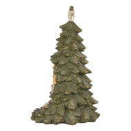 Clayre & Eef | Kerstdecoratie Kerstboom met LED Groen ø 15x24 cm | 6PR5404