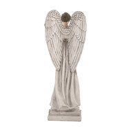 Clayre & Eef | Decoratie Engel Wit Grijs 9x8x23 cm | 6PR5634