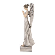 Clayre & Eef | Decoratie Engel Wit Grijs 9x8x23 cm | 6PR5634