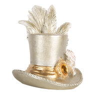 Clayre &amp; Eef | Decoratie Hoed Zilverkleurig 13x11x13 cm | 6PR5639