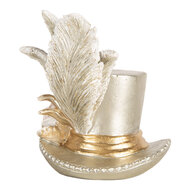 Clayre &amp; Eef | Decoratie Hoed Zilverkleurig 13x11x13 cm | 6PR5639