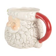 Clayre & Eef | Mok Wit Rood 16x11x10 cm / 550 ml | 6CEMU0201R