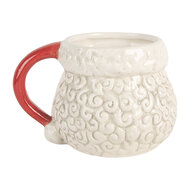 Clayre & Eef | Mok Wit Rood 16x11x10 cm / 550 ml | 6CEMU0201R