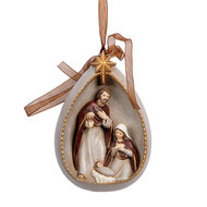 Clayre &amp; Eef | Decoratie hanger Kerstgroep Beige Bruin 8x4x11 cm | 6PR5402