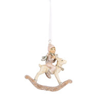 Clayre &amp; Eef | Decoratie hanger Kind Beige Roze 8x3x9 cm | 6PR5655