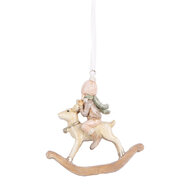 Clayre &amp; Eef | Decoratie hanger Kind Beige Roze 8x3x9 cm | 6PR5655