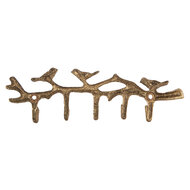 Clayre & Eef | Wandkapstok 5 haken Goudkleurig 18x2x6 cm | 6Y5883