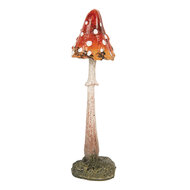 Clayre & Eef | Decoratie Paddenstoel Rood Wit 4x4x12 cm | 6PR5744