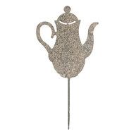 Clayre &amp; Eef | Tuinsteker Theepot Grijs Beige 20x1x40 cm | 6Y5828