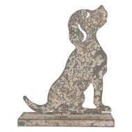 Clayre &amp; Eef | Decoratie Hond Grijs Beige 20x8x24 cm | 6Y5829