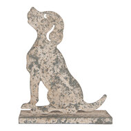 Clayre &amp; Eef | Decoratie Hond Grijs Beige 16x8x19 cm | 6Y5830