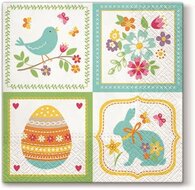 Dekoratief | Pakje 20 servetten 'Easter Collage', 33x33cm | A700973