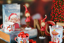 Dekoratief | Tea for two 'Santa Carrousel', porselein, 240ml+240ml+500ml | A246031