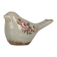 Clayre &amp; Eef | Decoratie beeld Vogel Grijs Roze 16x7x9 cm | 6CE2243S