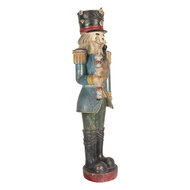 Clayre &amp; Eef | Kerstdecoratie Notenkraker Blauw Groen 21x15x60 cm | 5PR0186