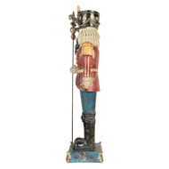 Clayre & Eef | Kerstdecoratie Notenkraker Blauw Rood 31x23x99 cm | 5PR0187