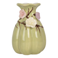 Clayre & Eef | Vaas Groen Roze ø 10x14 cm | 6CE2316
