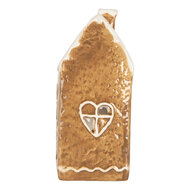 Clayre &amp; Eef | Theelichthouder Kerst Huisje Bruin Wit 12x7x16 cm | 6CE2323