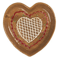 Clayre &amp; Eef | Servies Ontbijtbord Bruin Wit 17x17x3 cm | 6CE2325