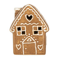 Clayre & Eef | Decoratie Huisje met LED Bruin Wit 8x6x11 cm | 6CE2329