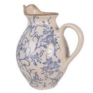 Clayre &amp; Eef | Decoratieve Schenkkan Beige Blauw 21x16x24 cm | 6CE2238M