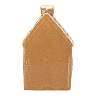 Clayre & Eef | Decoratie Huisje met LED Bruin Wit 7x6x12 cm | 6CE2333