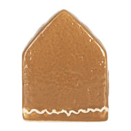 Clayre &amp; Eef | Decoratie Huisje met LED Bruin Wit 8x6x10 cm | 6CE2337