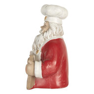 Clayre &amp; Eef | Kerstdecoratie Kerstman Rood Wit 24x16x30 cm | 6PR5751