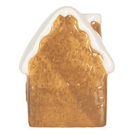 Clayre & Eef | Decoratie Huisje met LED Bruin Wit 8x6x11 cm | 6CE2339