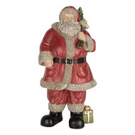 Clayre &amp; Eef | Kerstdecoratie Kerstman Rood Beige 21x19x40 cm | 6PR5754