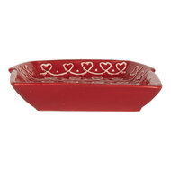 Clayre & Eef | Servies Ontbijtbord Rood Wit 15x19x3 cm | 6CE2345