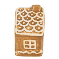 Clayre &amp; Eef | Decoratie Huisje Bruin Wit 6x4x7 cm | 6CE2351